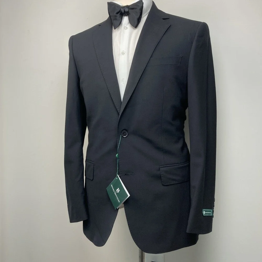 B by Brooks Brothers Men's Suit Blazer Sportscoat Jacket Black 40R No Pants